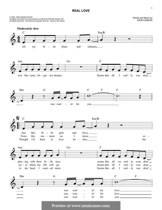 Real Love (The Beatles): melodia by John Lennon