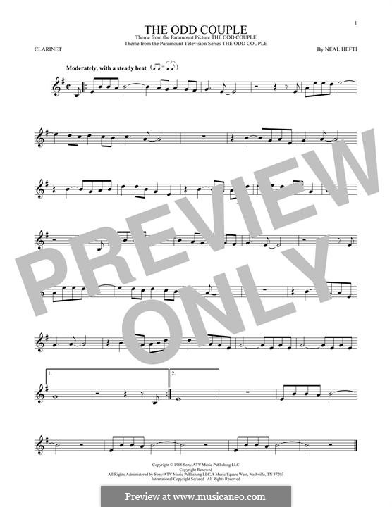 Theme from The Odd Couple: para clarinete by Neal Hefti