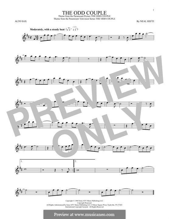 Theme from The Odd Couple: para Saxofone Alto by Neal Hefti