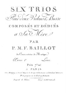 Six Trios for Two Violins and Cello, Op.1: Trios No 1-3 - violoncelo parte by Pierre Baillot