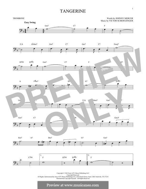Tangerine: para trombone by Victor Schertzinger