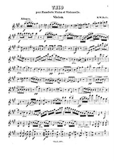 Piano Trio in A Major: parte do violino by Michael William Balfe