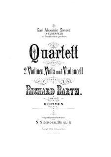 String Quartet in G Minor, Op.15: parte viola by Richard Barth