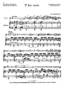 Aria with Variations No.1, Op.1: Score by Charles Auguste de Beriot