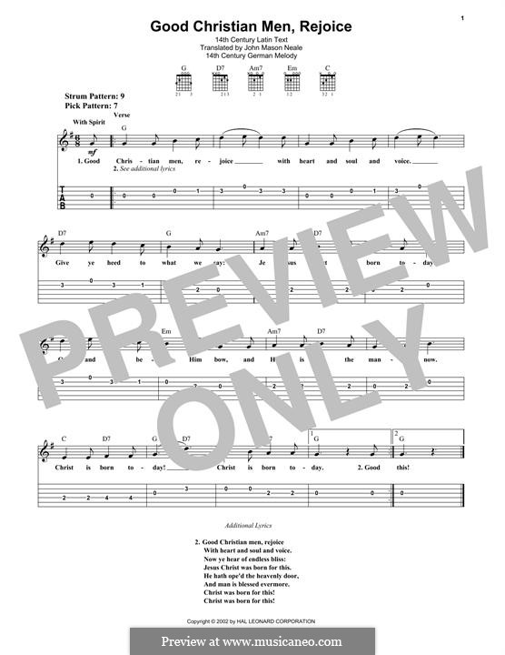Good Christian Men, Rejoice: Para guitarra com guia by folklore