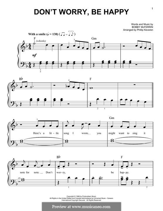 Don't Worry, Be Happy: Para Piano by Bobby McFerrin