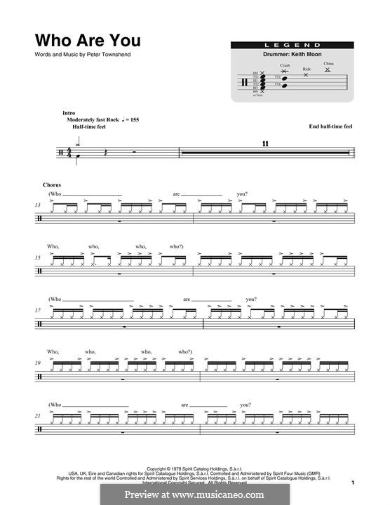 Who Are You? (The Who): Drum set by Peter Townshend