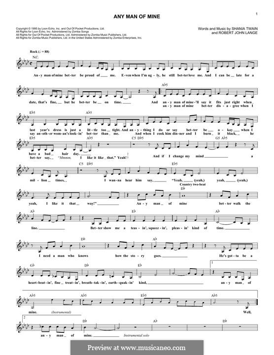 Any Man of Mine por R.J. Lange Partituras on músicaNeo