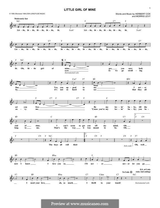 Little Girl of Mine (The Cleftones): Letras e Acordes by Morris Levy, Herbert Cox