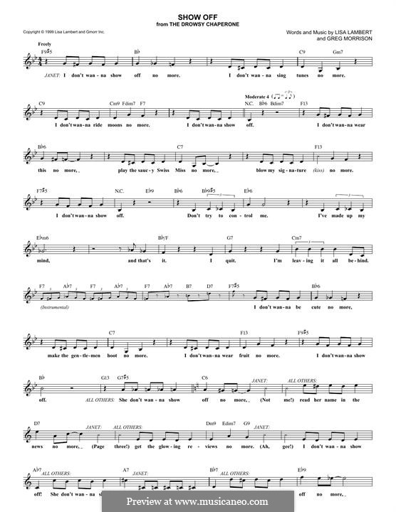 Show Off (from The Drowsy Chaperone): Letras e Acordes by Greg Morrison