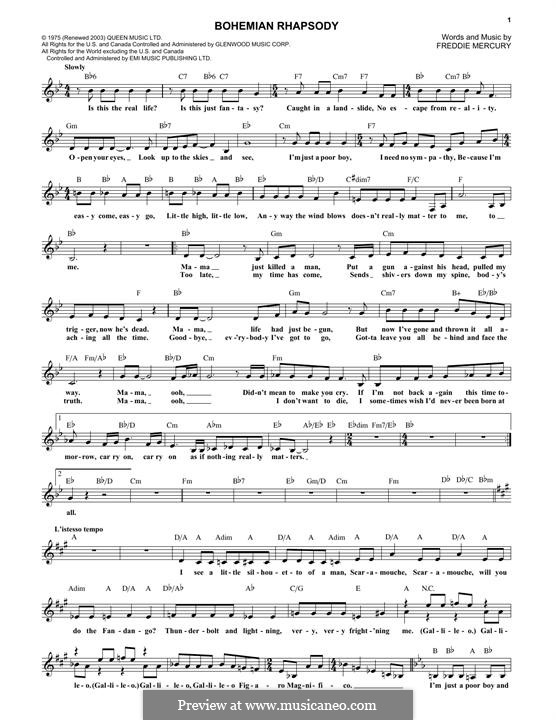 Vocal version: melodia by Freddie Mercury