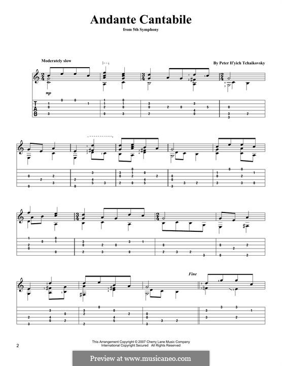Movement II: arranjos para guitarra by Pyotr Tchaikovsky