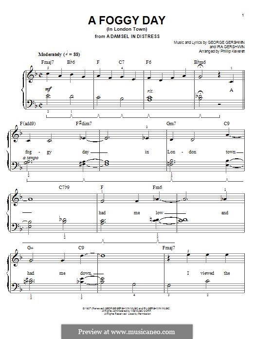 A Foggy Day (In London Town): Para Piano by George Gershwin