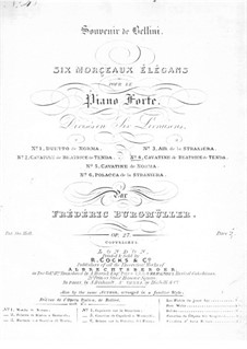 Cavatina from 'Montagues and Capulets' by Bellini, Op.26: Para Piano by Johann Friedrich Burgmüller