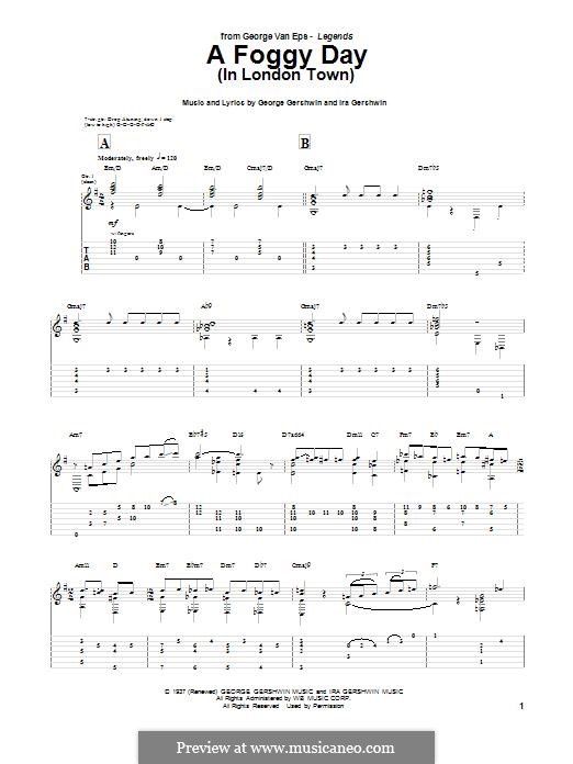 A Foggy Day (In London Town): Para guitarra com guia by George Gershwin