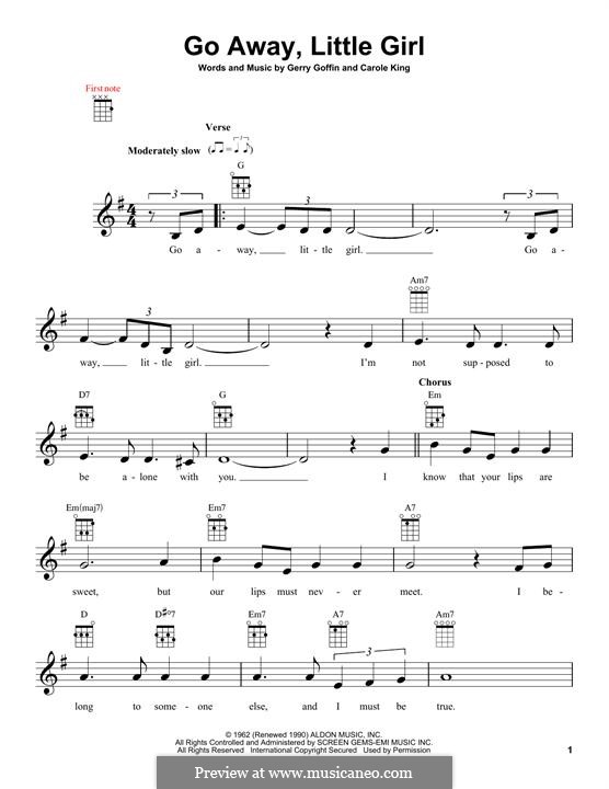 Go Away, Little Girl: para ukulele by Carole King, Gerry Goffin