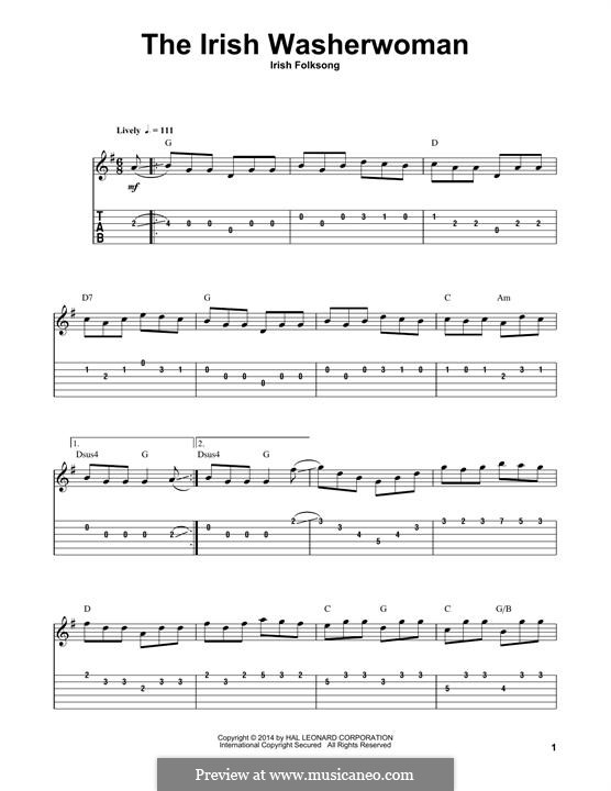 The Irish Washerwoman: Para guitarra com guia by folklore