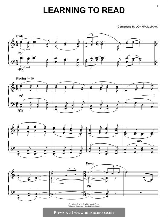 Learning to Read: Para Piano by John Williams
