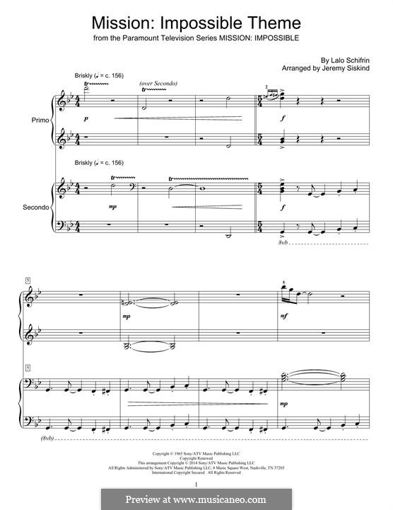 Mission: Impossible Theme: Para Piano by Lalo Schifrin