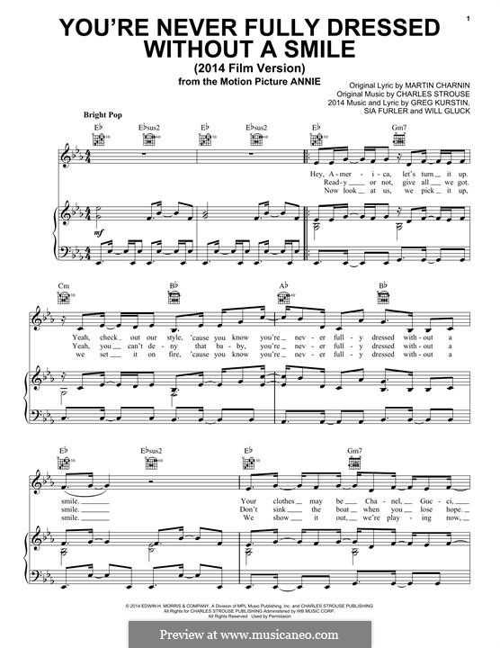 You're Never Fully Dressed without a Smile: Para vocais e piano (ou Guitarra) by Charles Strouse