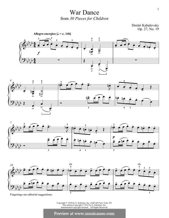 War Dance: Para Piano by Dmitri Kabalevsky