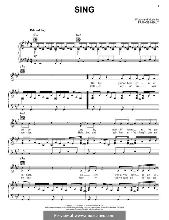 Sing (Travis): Para vocais e piano by Fran Healy