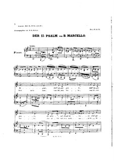 Psalms: Psalm No.15, piano-vocal score by Benedetto Marcello