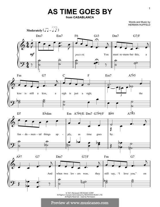 As Time Goes By: Para Piano by Herman Hupfeld