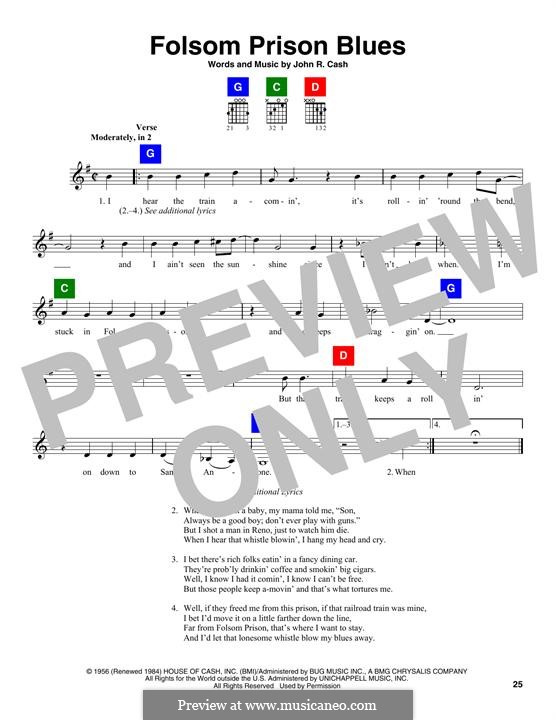 Folsom Prison Blues: melodia by Johnny Cash