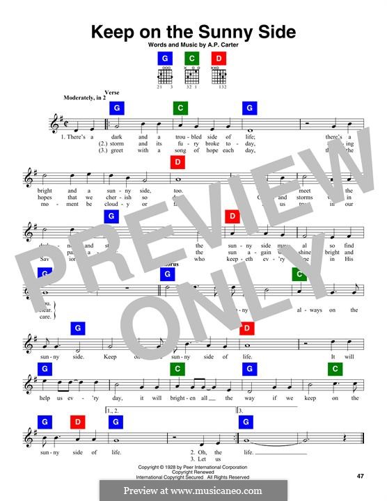 Keep on the Sunny Side (The Carter Family): melodia by A.P. Carter