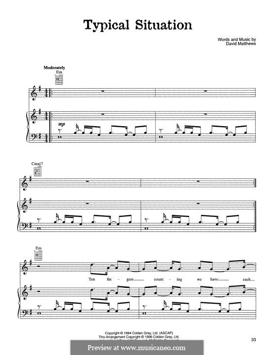 Typical Situation: Para vocais e piano by David J. Matthews