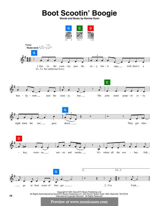 Boot Scootin' Boogie (Brooks & Dunn): melodia by Ronnie Dunn