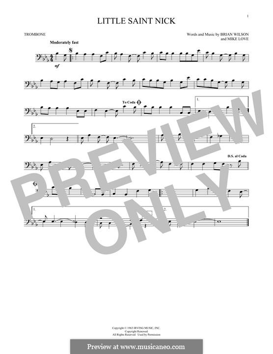 Little Saint Nick (The Beach Boys): para trombone by Brian Wilson, Mike Love