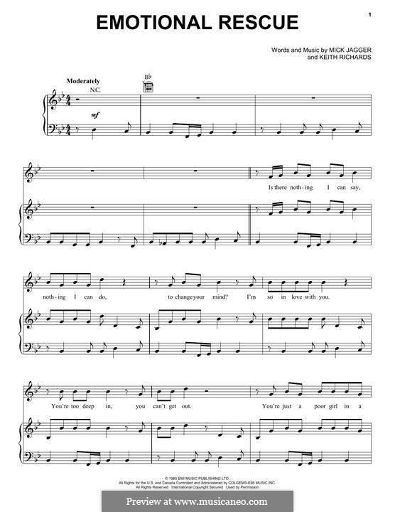 Emotional Rescue (The Rolling Stones): Para vocais e piano by Keith Richards, Mick Jagger