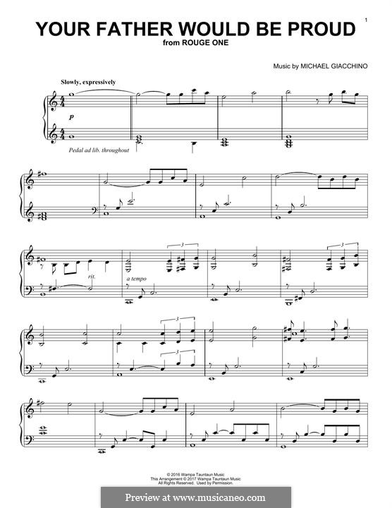 Your Father Would Be Proud: Para Piano by Michael Giacchino