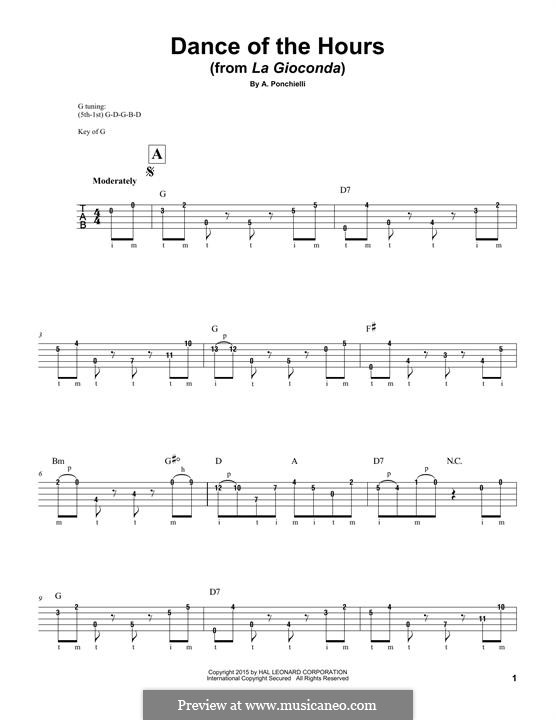 Dance of the Hours: For banjo by Amilcare Ponchielli