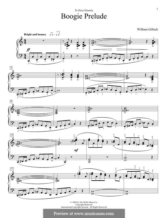 Boogie Prelude: Para Piano by William Gillock