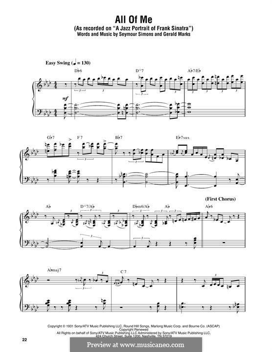 All of Me: Para Piano by Seymour Simons, Gerald Marks