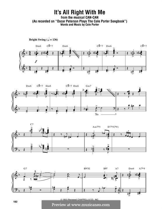 It's All Right with Me: Para Piano by Cole Porter