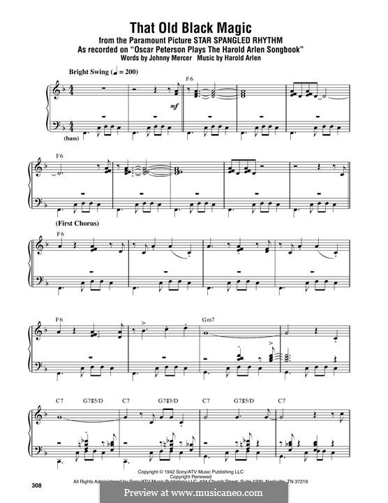 That Old Black Magic (from Star Spangled Rhythm): Para Piano by Harold Arlen