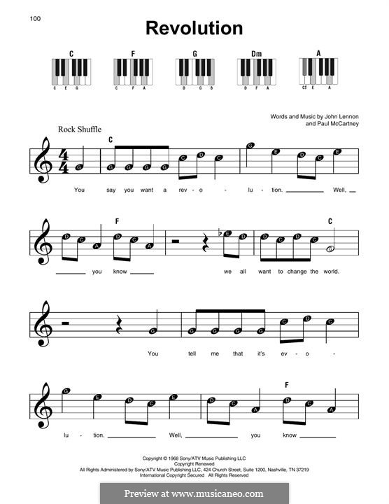 Revolution (The Beatles): melodia by John Lennon, Paul McCartney