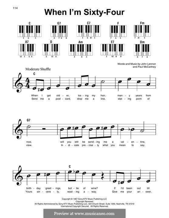 When I'm Sixty-Four (The Beatles): melodia by John Lennon, Paul McCartney