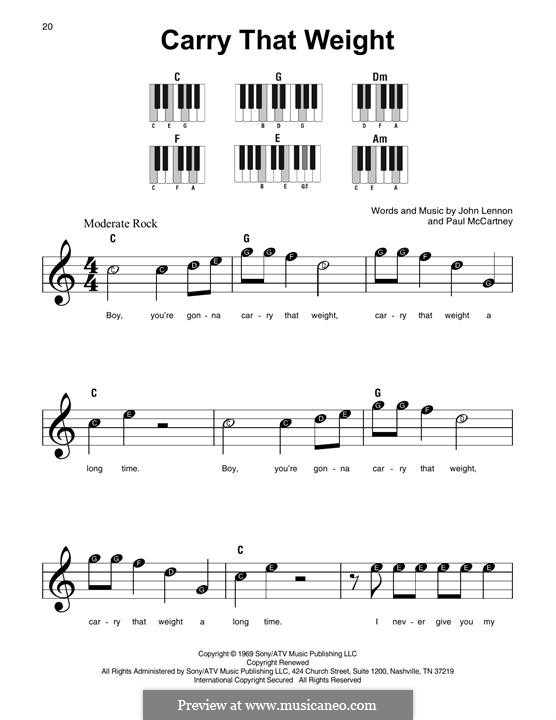 Carry That Weight (The Beatles): melodia by John Lennon, Paul McCartney