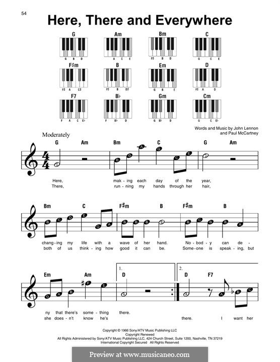 Here, There and Everywhere (The Beatles): melodia by John Lennon, Paul McCartney