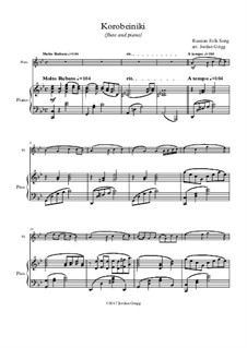 Korobeiniki: para flauta e piano by folklore