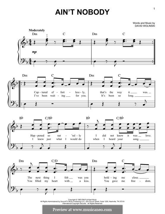 Ain't Nobody (Chaka Khan): Para Piano by David Wolinski