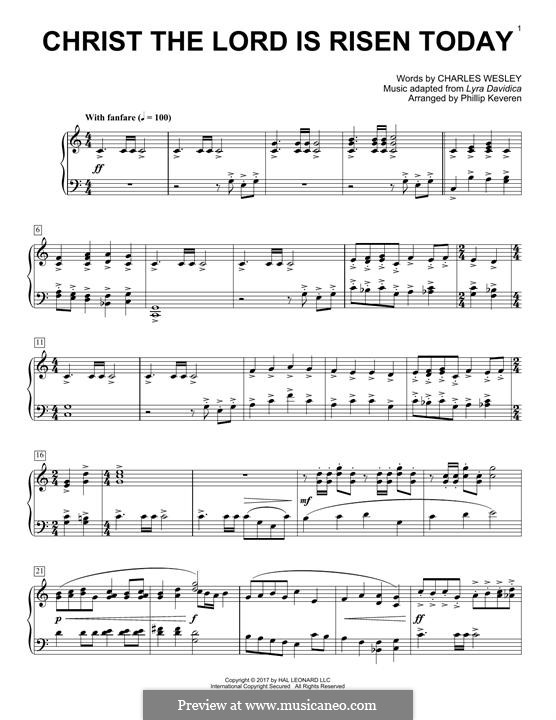 Christ the Lord Is Risen Today: Para Piano by folklore