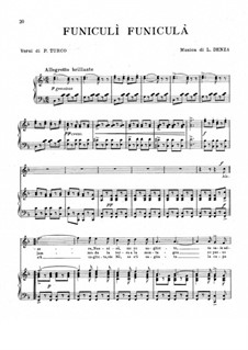 Funiculi, Funicula: Para vocais e piano by Luigi Denza