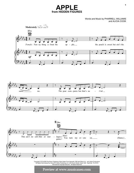 Apple: Para vocais e piano (ou Guitarra) by Alicia Keys, Pharrell Williams