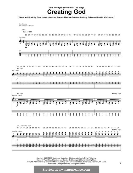 Creating God (Avenged Sevenfold): Para guitarra com guia by Brian Haner Jr., Jonathan Seward, Matthew Sanders, Zachary Baker, Brooks Wackerman
